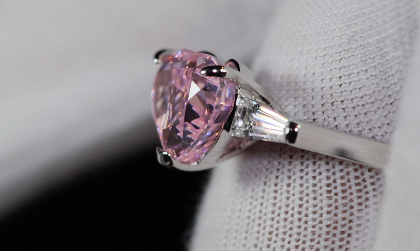 Pink Diamond Heart Ring