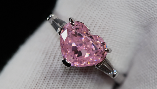 Pink Diamond Heart Ring