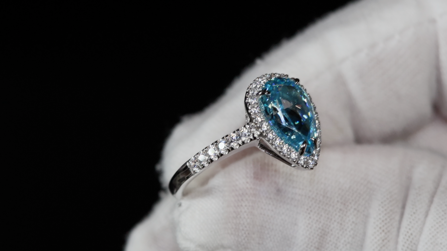 Womens Engagement Ring | Blue Diamond Ring | 3.00 CT Wedding Ring | Radiant Diamond Ring