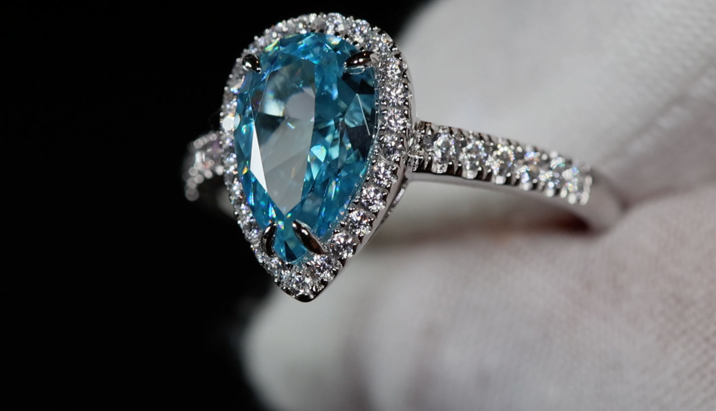 Blue Diamond Ring