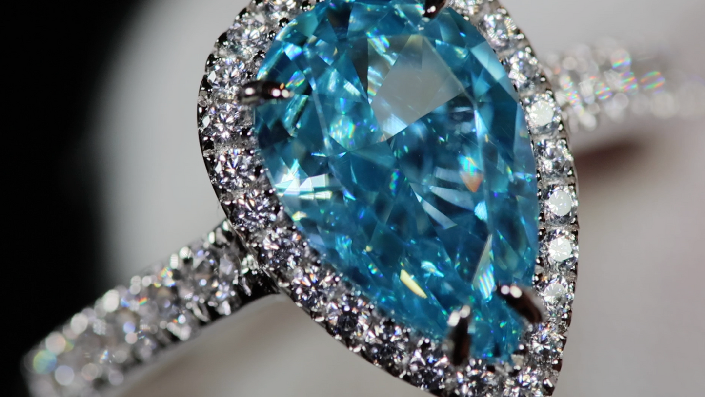 Blue Diamond Ring