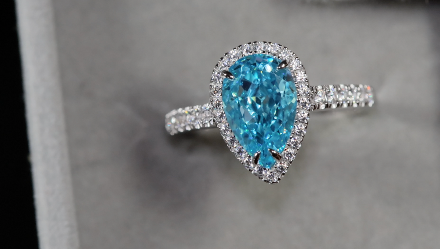 Blue Diamond Ring