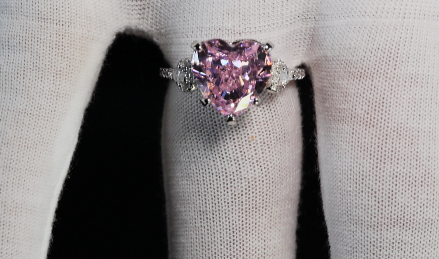 Pink Heart Engagement Ring