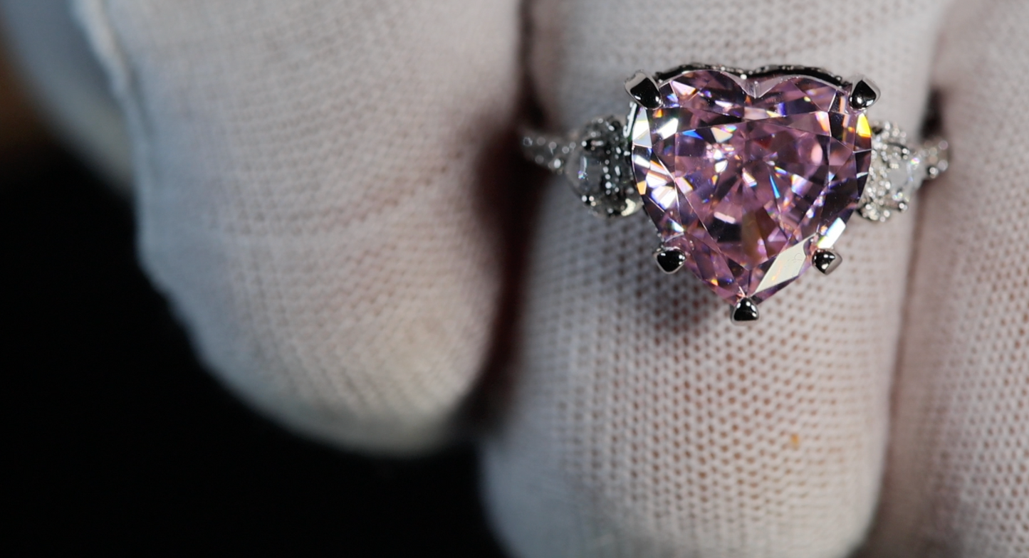 lab grown pink diamond ring