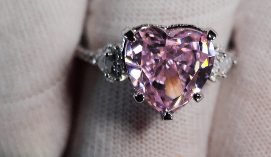 lab grown pink diamond ring