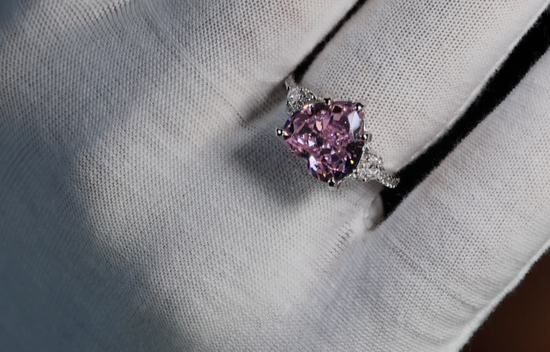 lab grown pink diamond ring