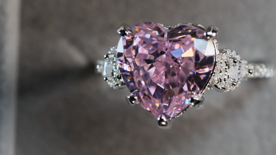 lab grown pink diamond ring