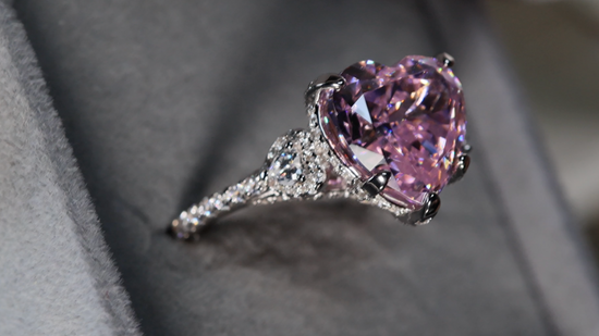 lab grown pink diamond ring