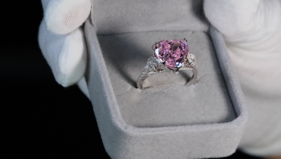 lab grown pink diamond ring