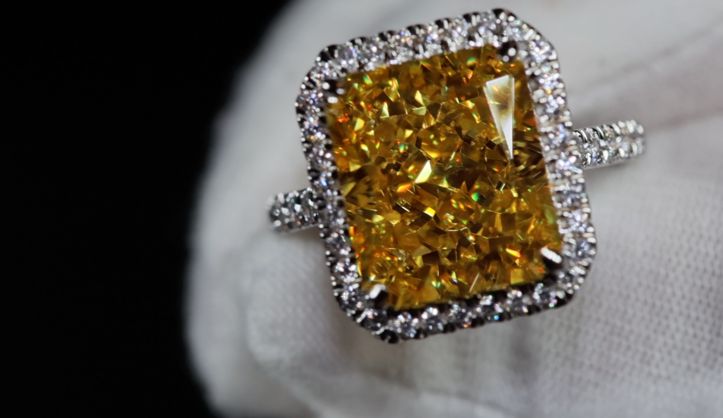 big yellow diamond engagement ring