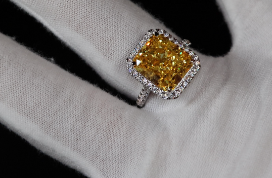 Yellow Radiant Cut Diamond Ring