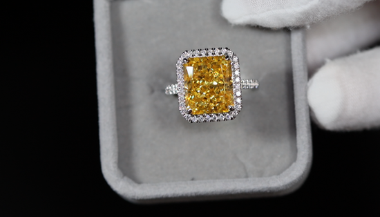 Yellow Radiant Cut Diamond Ring