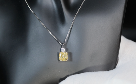 Yellow Crushed Diamond Pendant