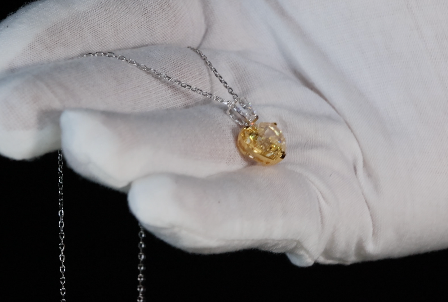 Yellow Heart Diamond Pendant