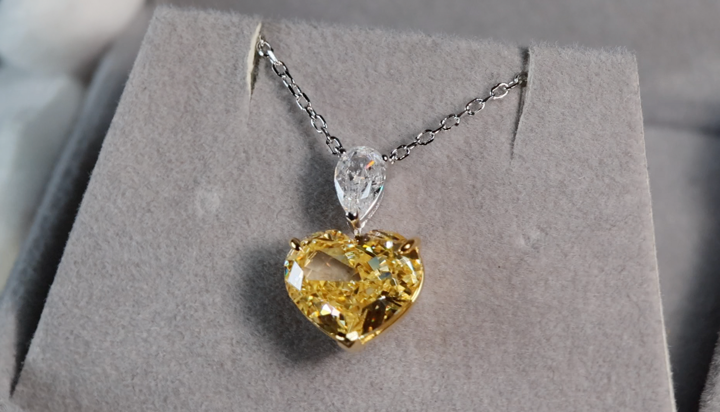 Yellow Heart Diamond Necklace