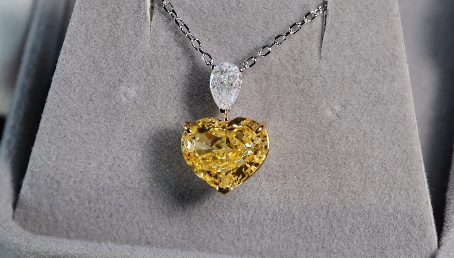 Yellow Diamond Heart Pendant