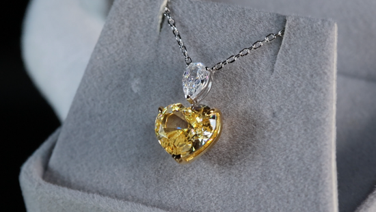 5.0ct Yellow Diamond Heart Pendant