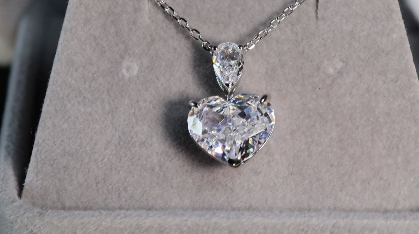 5.0 Carat Diamond Heart Pendant | Heart Diamond Pendant | Heart Necklace