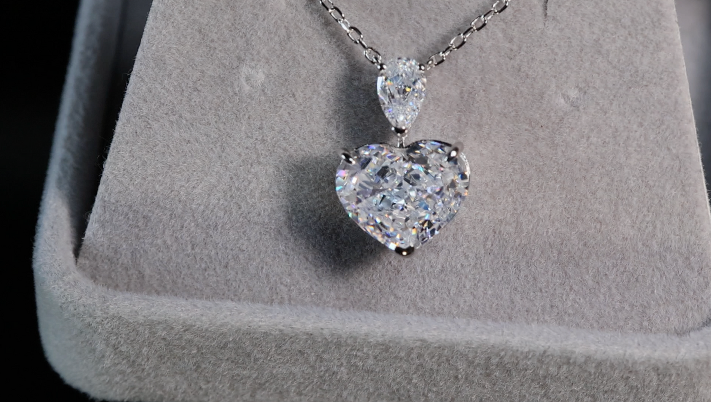 5.0 Carat Diamond Heart Pendant | Heart Diamond Pendant | Heart Necklace