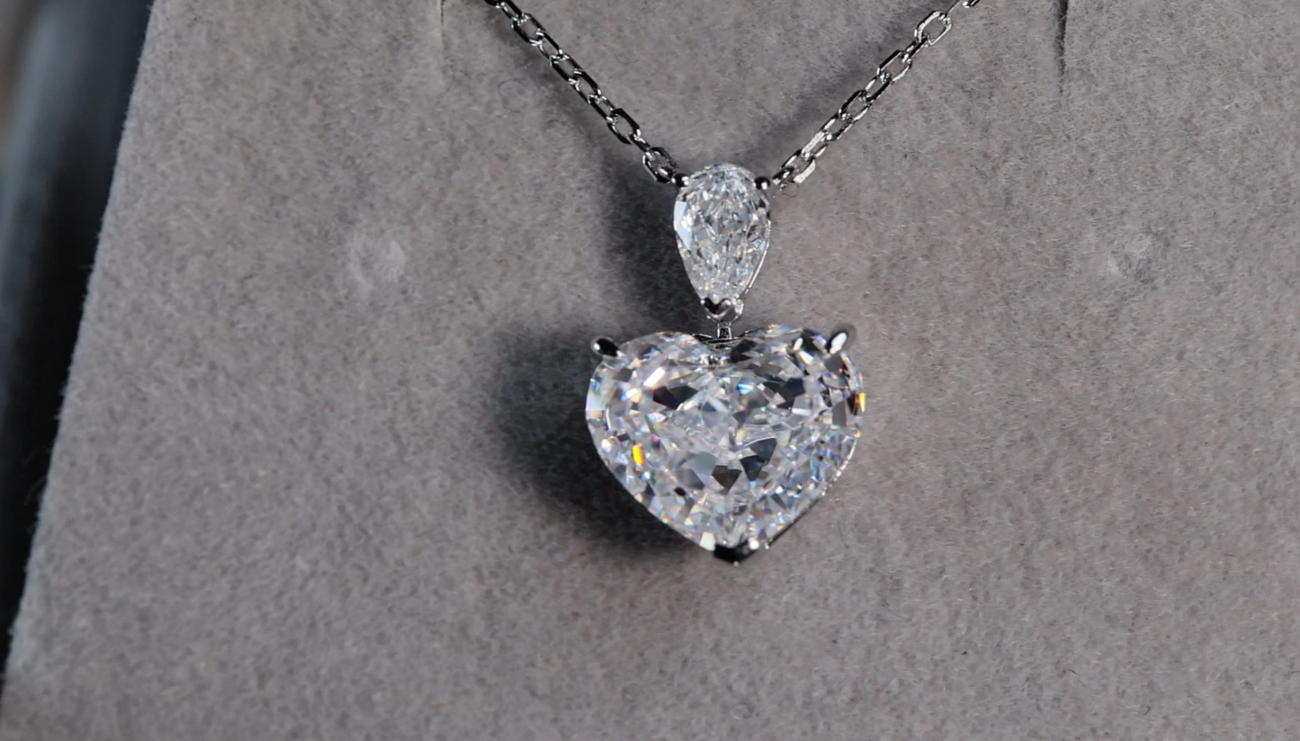 3.0 Carat Diamond Heart Pendant | Heart Diamond Pendant | Heart Necklace