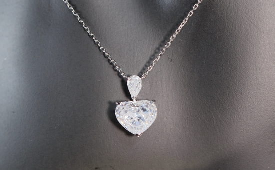 3.0 Carat Diamond Heart Pendant | Heart Diamond Pendant | Heart Necklace