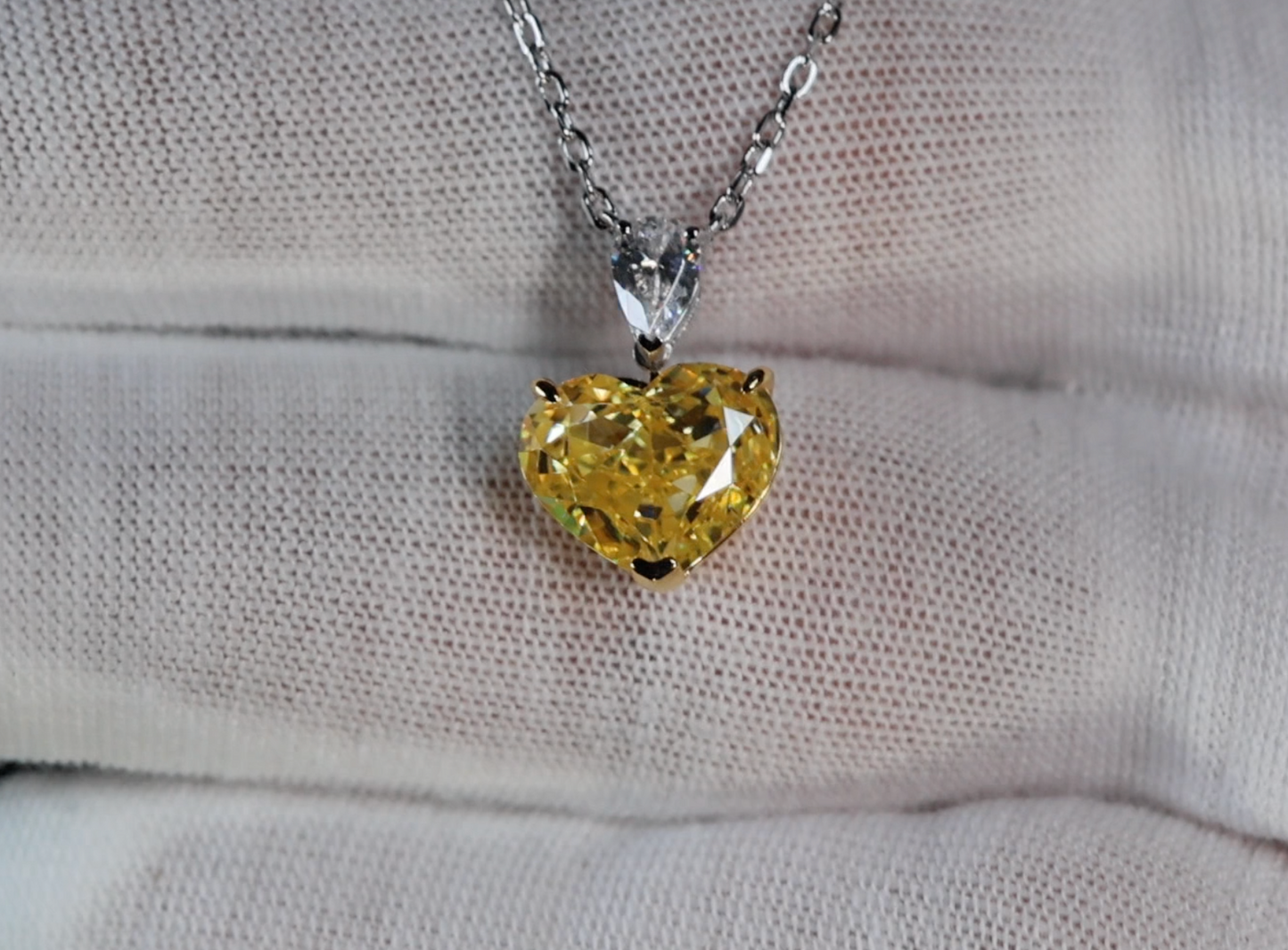 Yellow Diamond Heart Pendant