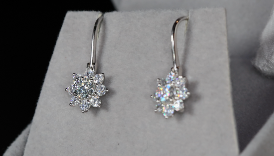 Womens Snowflake Diamond Earrings