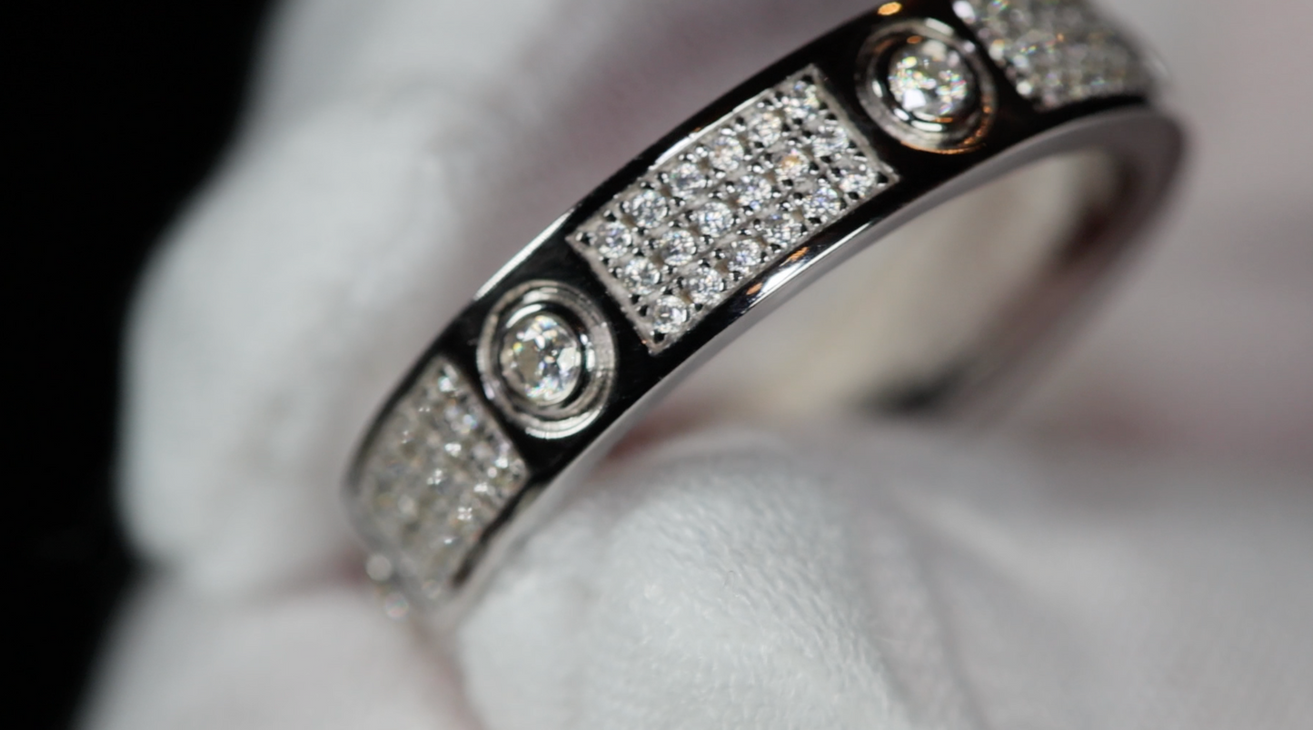 Moissanite Diamond Wedding Band | Mens Moissanite Wedding Ring | Moissanite Diamond Eternity Ring