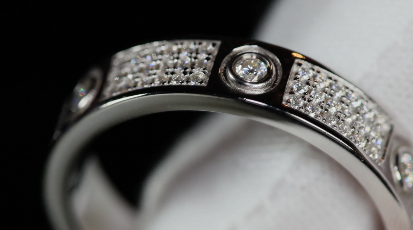 Moissanite Diamond Wedding Band | Mens Moissanite Wedding Ring | Moissanite Diamond Eternity Ring