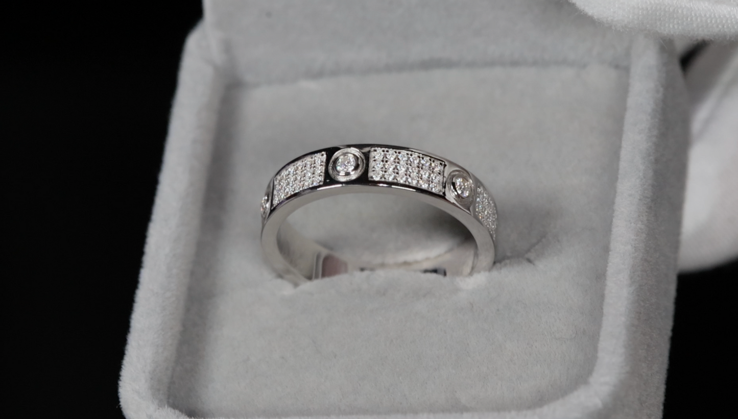 Moissanite Diamond Wedding Band | Mens Moissanite Wedding Ring | Moissanite Diamond Eternity Ring