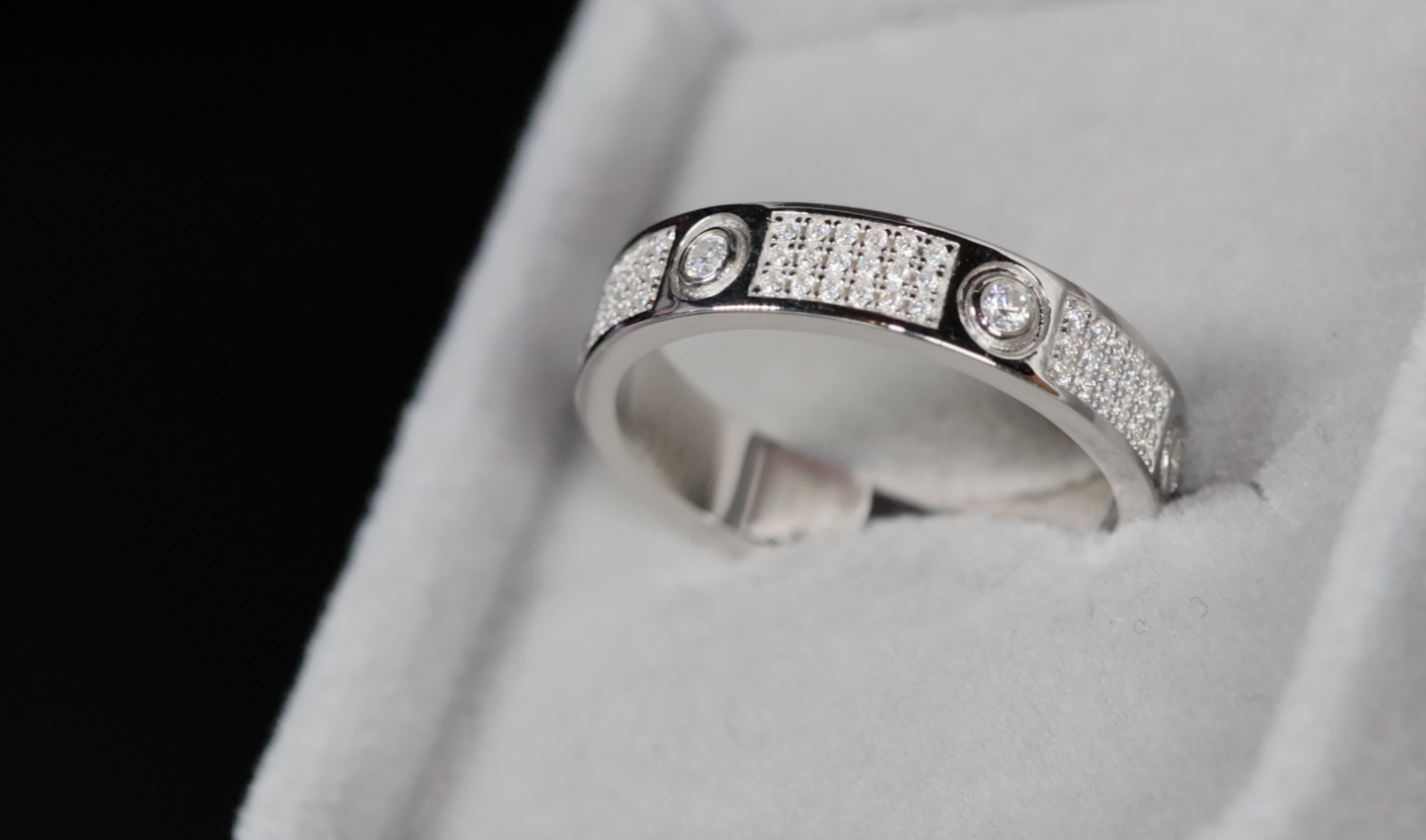 Moissanite Diamond Wedding Band | Mens Moissanite Wedding Ring | Moissanite Diamond Eternity Ring