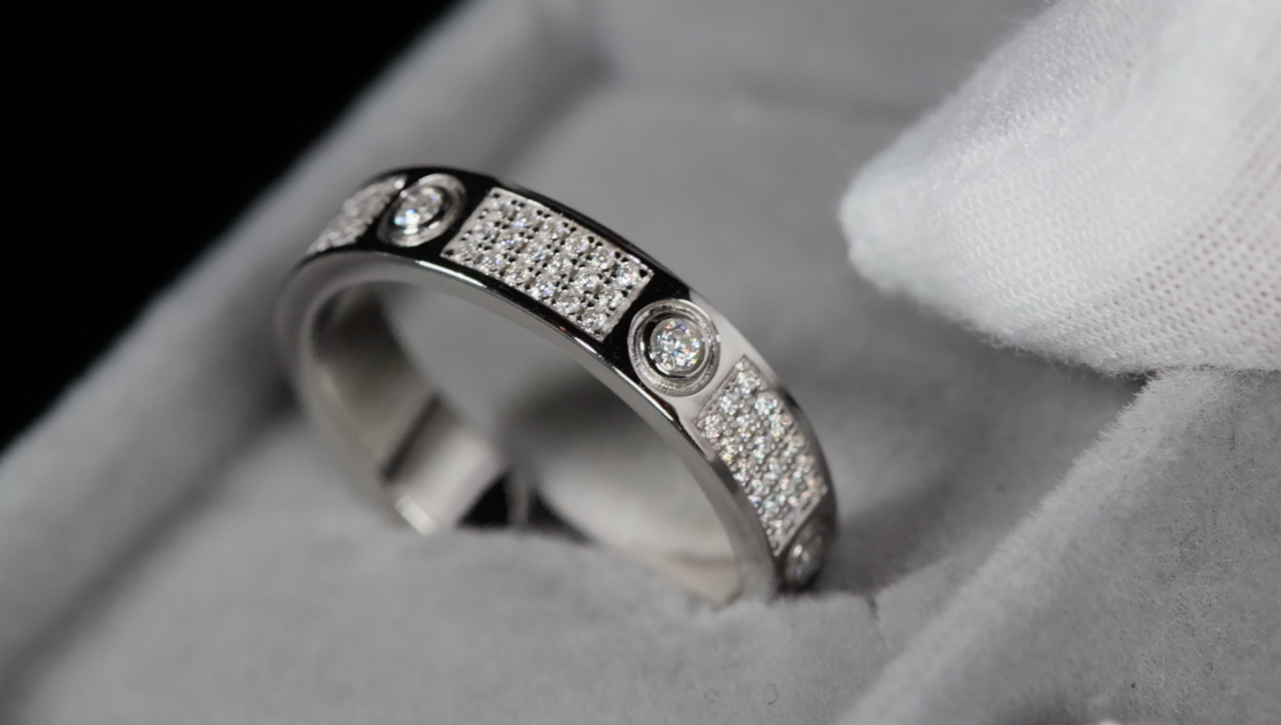 Moissanite Diamond Wedding Band | Mens Moissanite Wedding Ring | Moissanite Diamond Eternity Ring