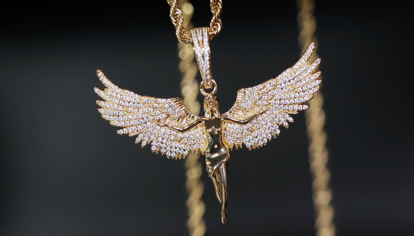 Angel Pendants | Diamond Angel Pendant | Angel Necklace | Winged Goddess Pendant