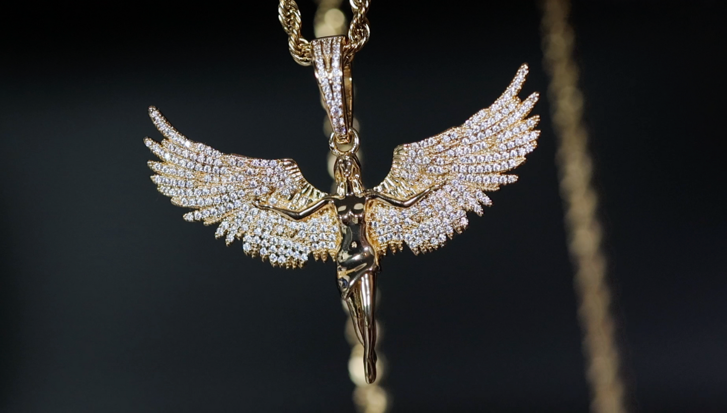 Angel Pendants | Diamond Angel Pendant | Angel Necklace | Winged Goddess Pendant