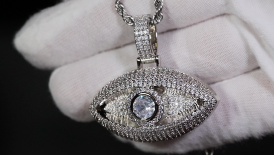 Evil Eye Pendant | Diamond Evil Eye Pendant | Iced Evil Eye Pendant | Diamond Evil Eye Necklace