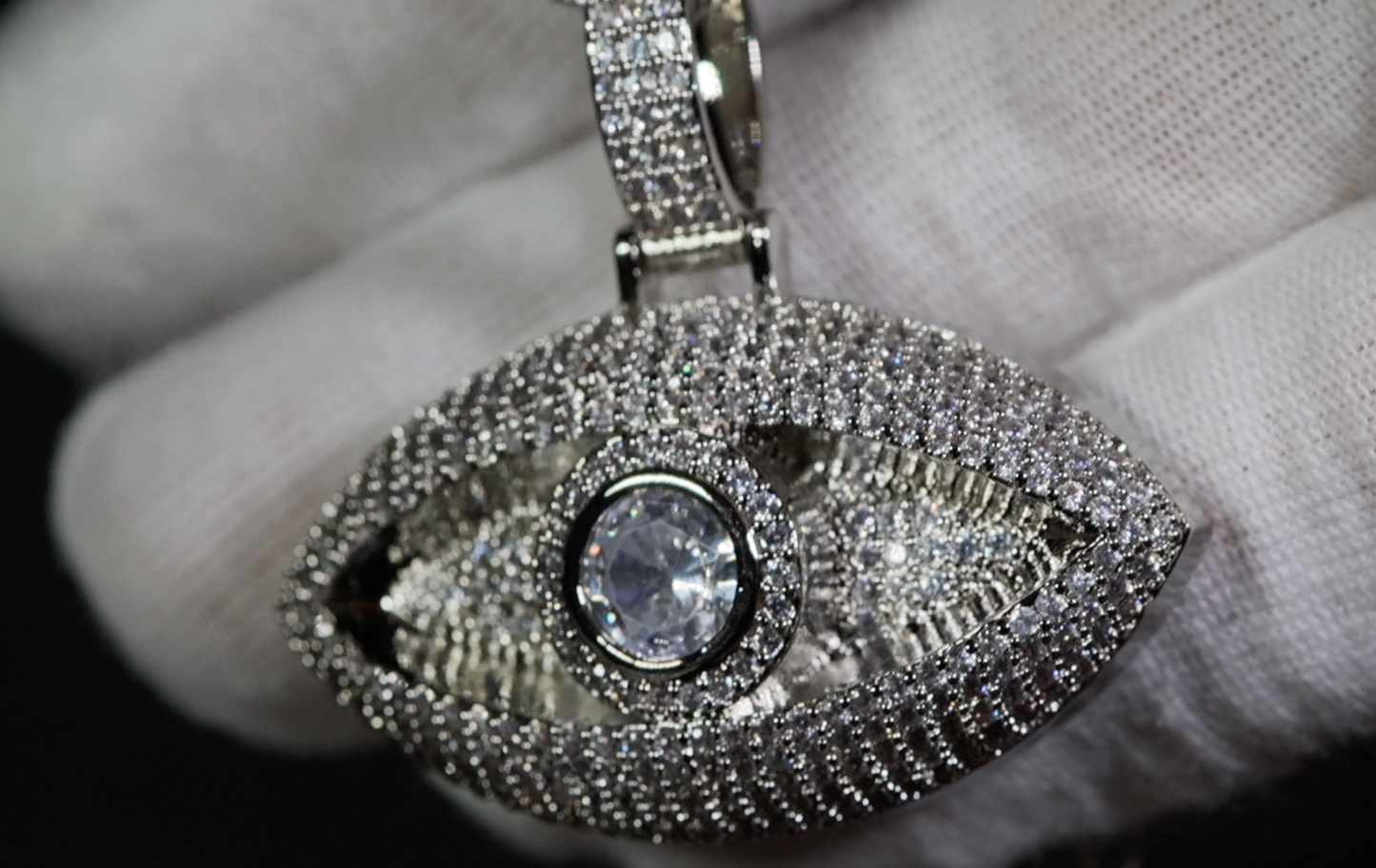 Evil Eye Pendant | Diamond Evil Eye Pendant | Iced Evil Eye Pendant | Diamond Evil Eye Necklace