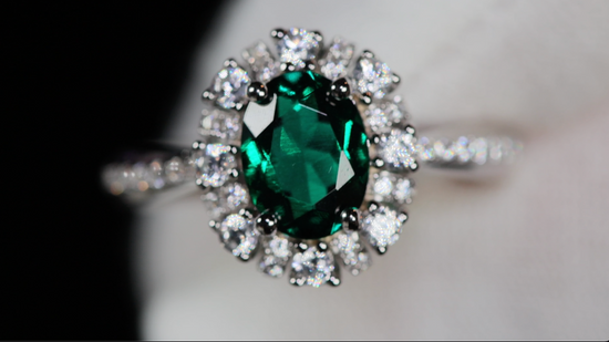 Colombian Emerald Engagement Ring 