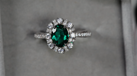 Emerald Oval Engagement Ring