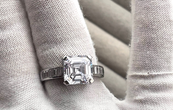 Asscher Diamond Ring | Asscher Cut Diamond Engagement Ring | Womens Asscher Ring