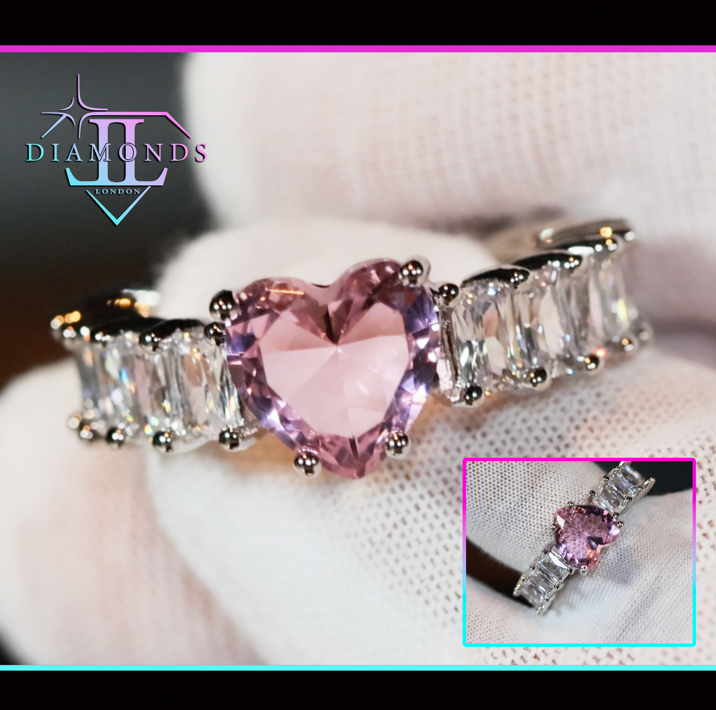 Pink diamond heart ring