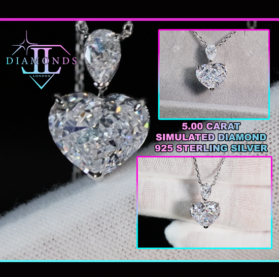 5.0 Carat Diamond Heart Pendant | Heart Diamond Pendant | Heart Necklace