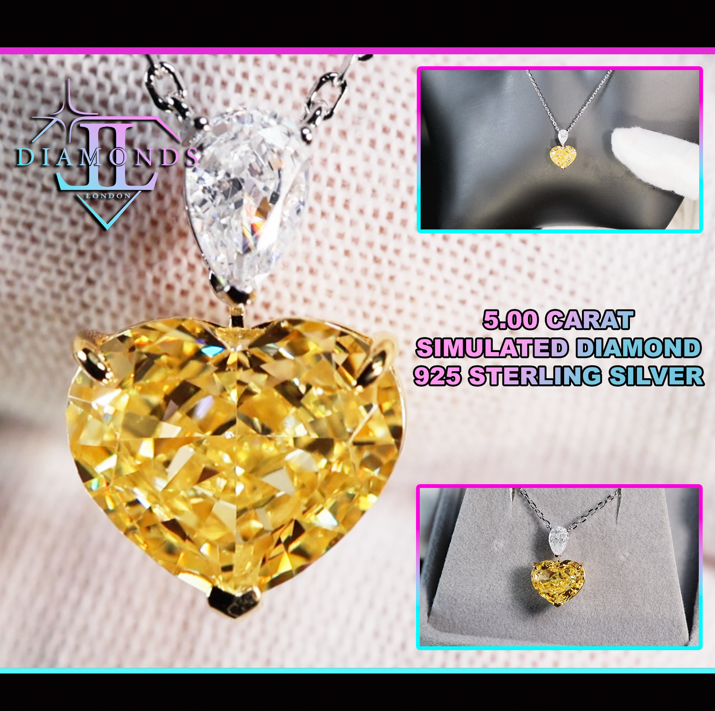 Yellow Heart Diamond Pendant