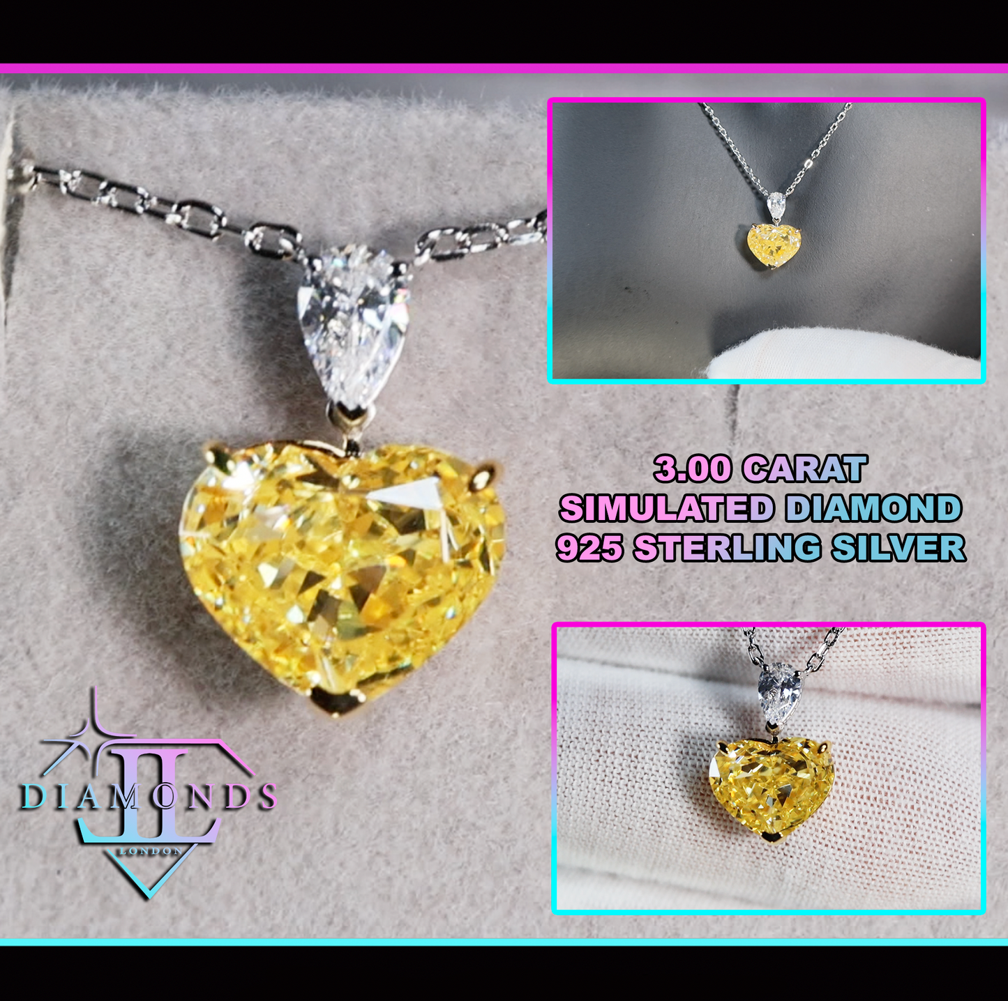 Yellow Diamond Heart Pendant