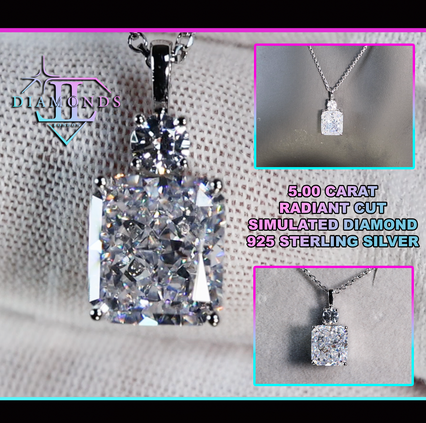 Radiant Cut Diamond Pendant