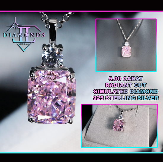 Pink Radiant Cut Diamond Pendant