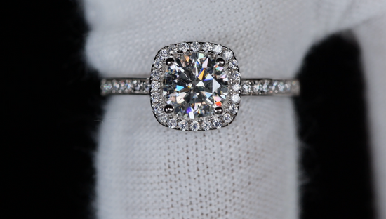 Womens Moissanite Diamond Engagement Ring