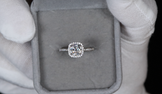 Womens Moissanite Diamond Engagement Ring