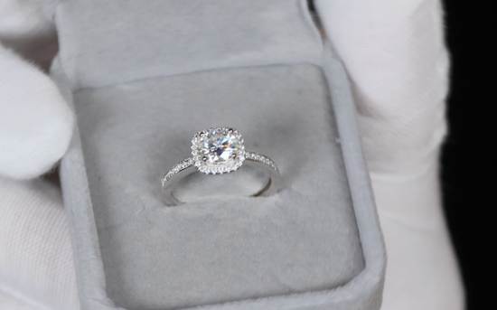 Womens Moissanite Diamond Engagement Ring