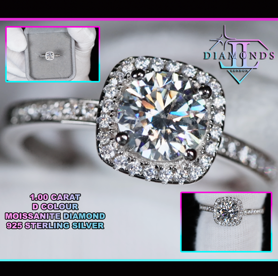 Womens Moissanite Diamond Engagement Ring