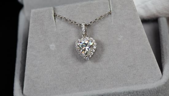 Moissanite Heart Pendant